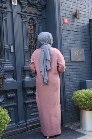 Modest Dusty Rose Knitwear Dress 17205GK - 4