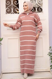Modest Dusty Rose Knitwear Dress 17206GK - 1