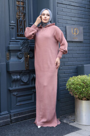 Modest Dusty Rose Knitwear Dress 60321GK - 2