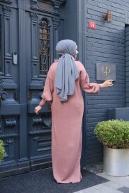 Modest Dusty Rose Knitwear Dress 60321GK - 3