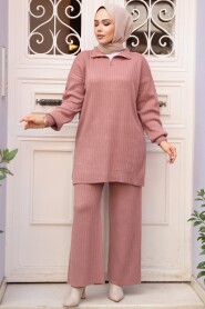 Modest Dusty Rose Knitwear Dual Suit 60381GK - 1