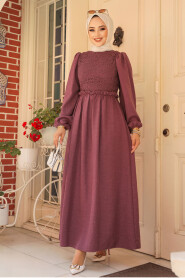 Modest Dusty Rose Maxi Dress 59861GK - 3