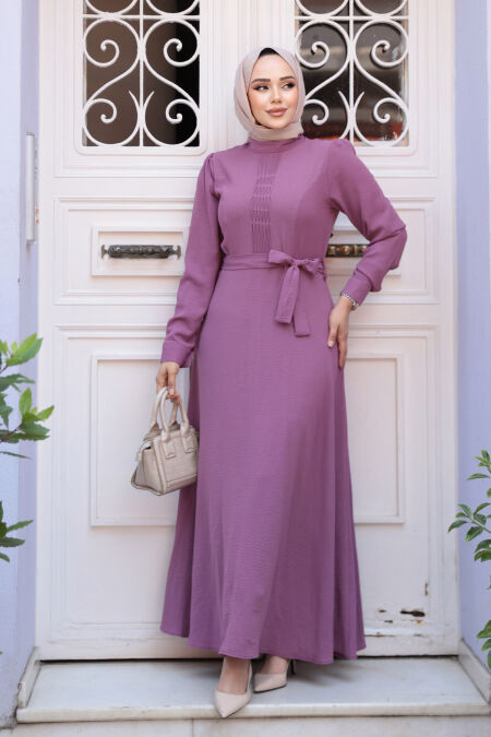Modest Dusty Rose Maxi Dress 6621GK - NEVA STYLE