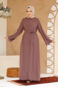 Modest Dusty Rose Plus Size Abaya 29125GK - 2