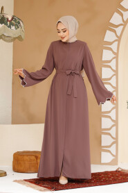 Modest Dusty Rose Plus Size Abaya 29125GK - 3