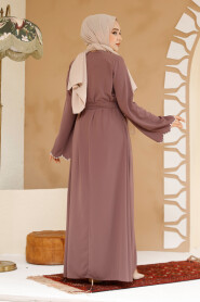 Modest Dusty Rose Plus Size Abaya 29125GK - 5