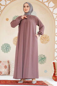 Modest Dusty Rose Plus Size Abaya 45293GK - 2