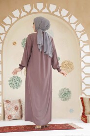 Modest Dusty Rose Plus Size Abaya 45293GK - 4