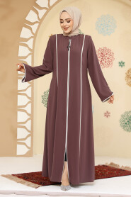 Modest Dusty Rose Plus Size Abaya 45300GK - 1