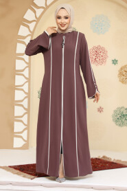 Modest Dusty Rose Plus Size Abaya 45300GK - 2