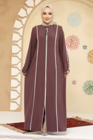 Modest Dusty Rose Plus Size Abaya 45300GK - 3