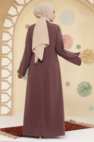 Modest Dusty Rose Plus Size Abaya 45300GK - 4