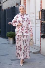 Modest Dusty Rose Skirted Dual Suit 13028GK - 3