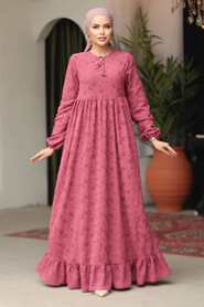 Modest Dusty Rose Summer Dress 23201GK - 3