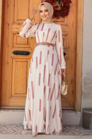 Modest Dusty Rose Summer Dress 4645GK - 1