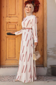 Modest Dusty Rose Summer Dress 4645GK - 2