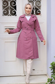 Modest Dusty Rose Trench Coat 61221GK - 1