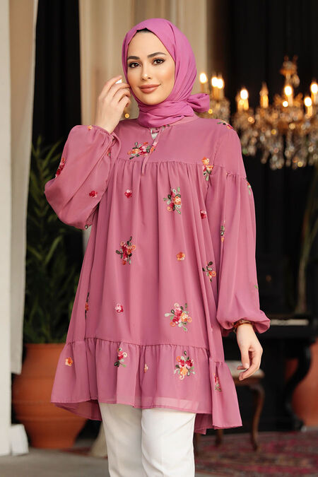 Modest Dusty Rose Tunic 4083GK - Neva-style.com