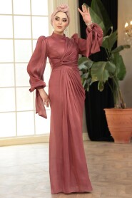 Modest Dusty Rose Wedding Dress 52285GK 