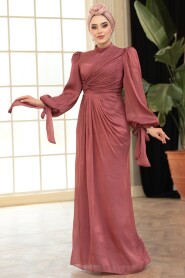 Modest Dusty Rose Wedding Dress 52285GK - 2