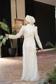 Modest Ecru Bridal Dress 51532E - 4