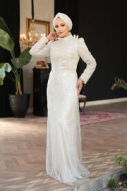 Modest Ecru Bridal Dress 51532E - 3