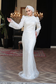 Modest Ecru Bridal Dress 51581E - 1