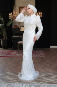 Modest Ecru Bridal Dress 51581E - 2