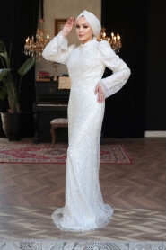 Modest Ecru Bridal Dress 51581E - 3