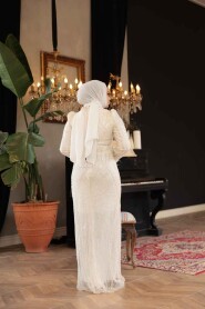 Modest Ecru Bridal Gown 51351E - 4