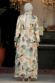 Modest Ecru Chiffon Dresses 50353E - 4