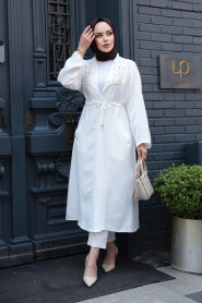 Modest Ecru Coat 6714E - 2