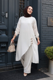 Modest Ecru Dual Suit 7656E - 1