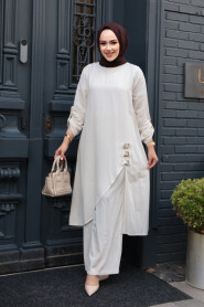 Modest Ecru Dual Suit 7656E - 3