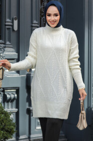 Modest Ecru Knitwear Jumper 20061E - 3