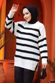 Modest Ecru Knitwear Jumper Top 118602E - 1