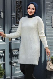 Modest Ecru Knitwear Top 20085E - 2