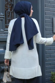 Modest Ecru Knitwear Tunic 71501E - 4