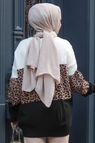 Modest Ecru Knitwear Tunic 71503E - 5