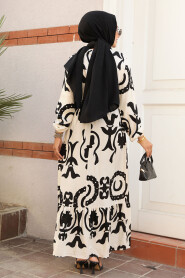 Modest Ecru Long Dress 23433E - 3