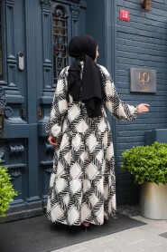 Modest Ecru Maxi Dress 235802E - 4