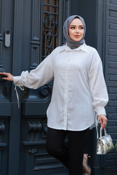 Modest Ecru Top 101016E - NEVA STYLE