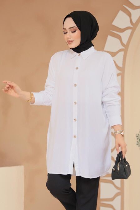 Modest Ecru Top 20408E - NEVA STYLE
