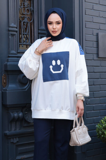 Modest Ecru Top 20623E - NEVA STYLE