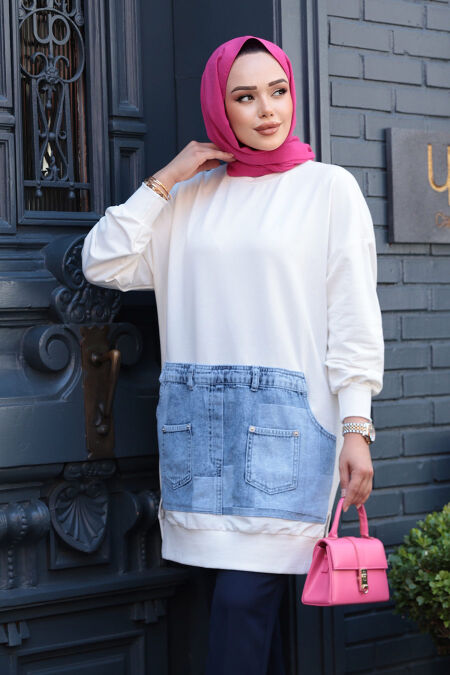 Modest Ecru Tunic 10631E - NEVA STYLE