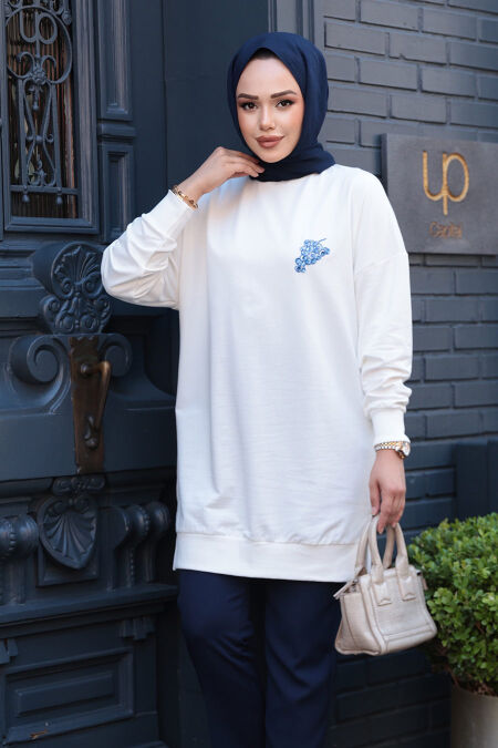 Modest Ecru Tunic 10653E - NEVA STYLE