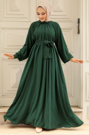 Modest Emerald Green Abaya Dress 330113ZY - 1