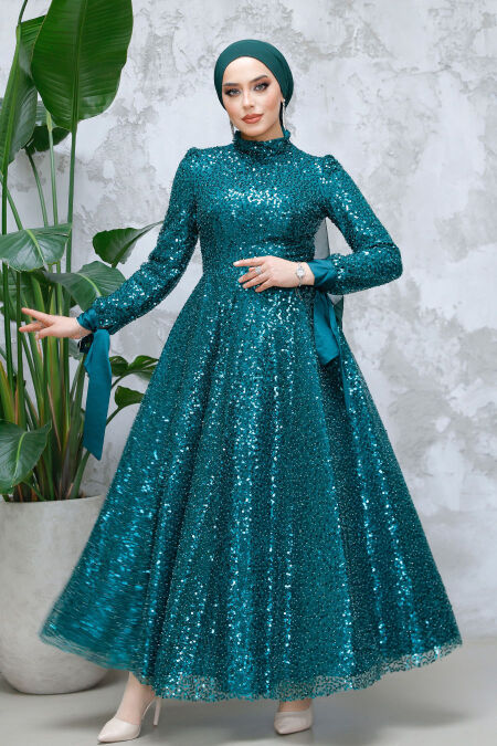 Modest Emerald Green Bridal Dress 4713ZY - NEVA STYLE