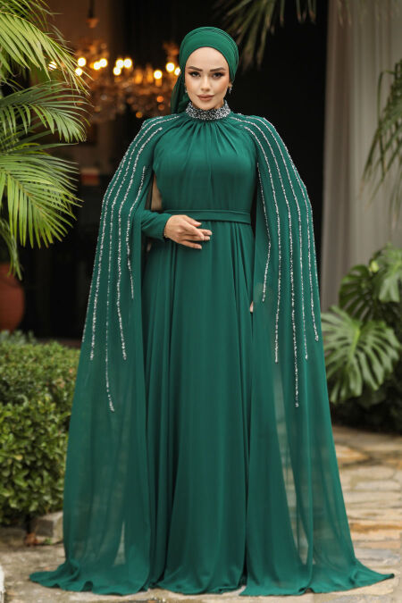 Modest Emerald Green Bridesmaid Dress 47381ZY - NEVA STYLE