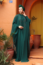 Modest Emerald Green Cape Evening Gown 25909ZY - 2